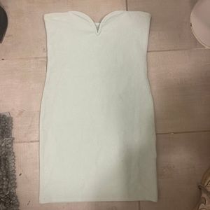 H&M teal strapless dress